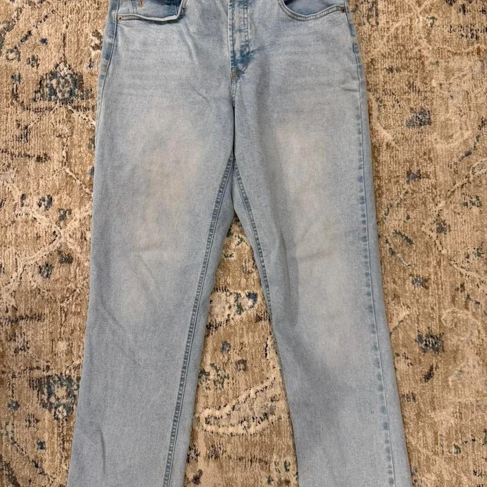 Frye Heritage Light Wash Denim Straight Leg Jeans Womens 6/28 Blue Coastal Boho